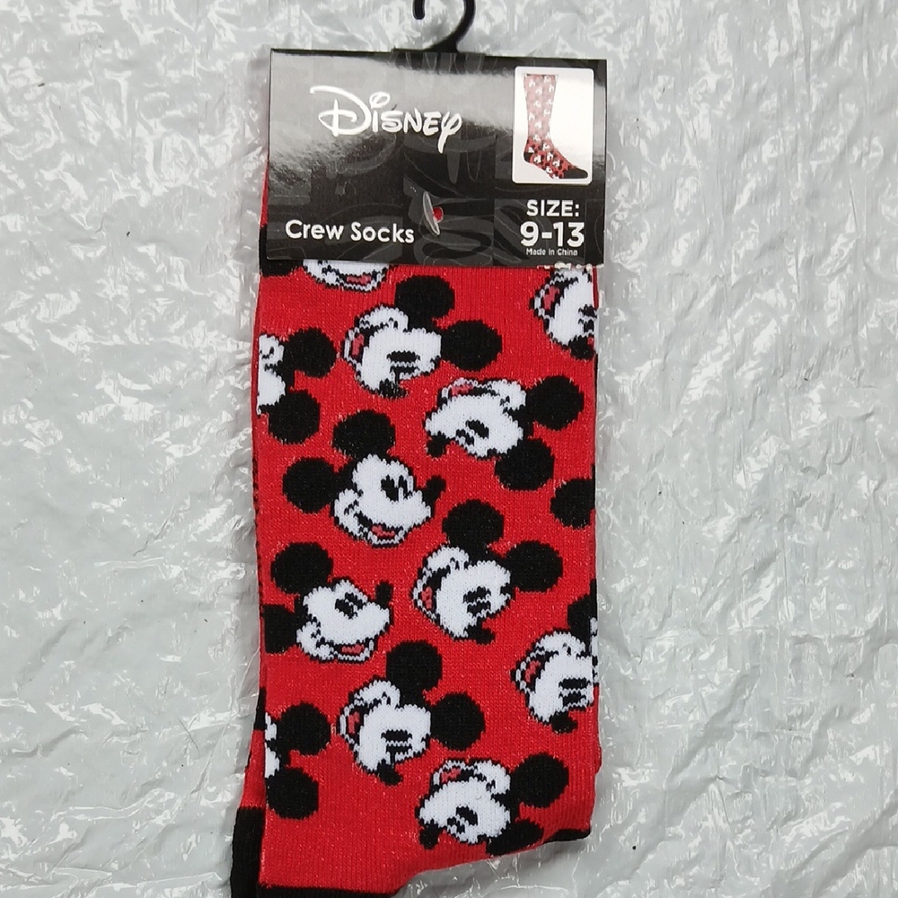 Disney Red and Black Mickey Mouse Socks